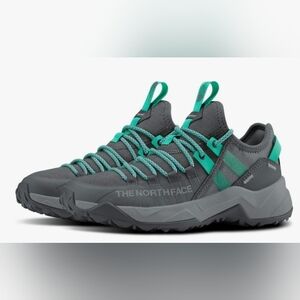 The North Face Gray with Teal Accent Trail Shoes